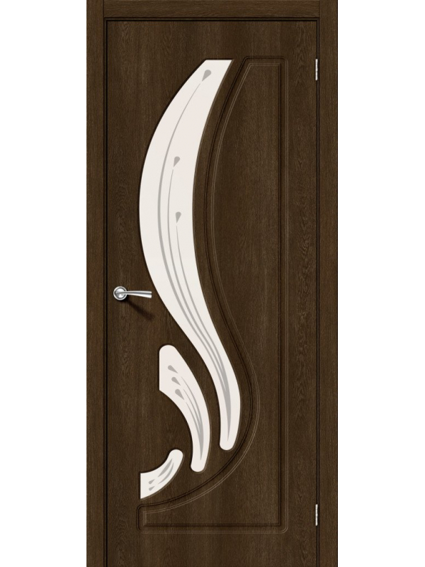 Межкомнатная дверь пвх Лотос-2 dark barnwood art glass со стеклом