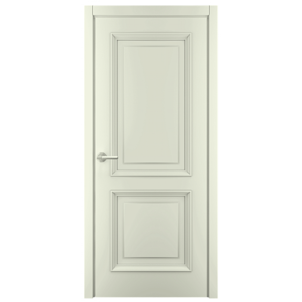 Межкомнатная дверь эмаль Багет-2 слоновая кость глухая (защелка магнитная)