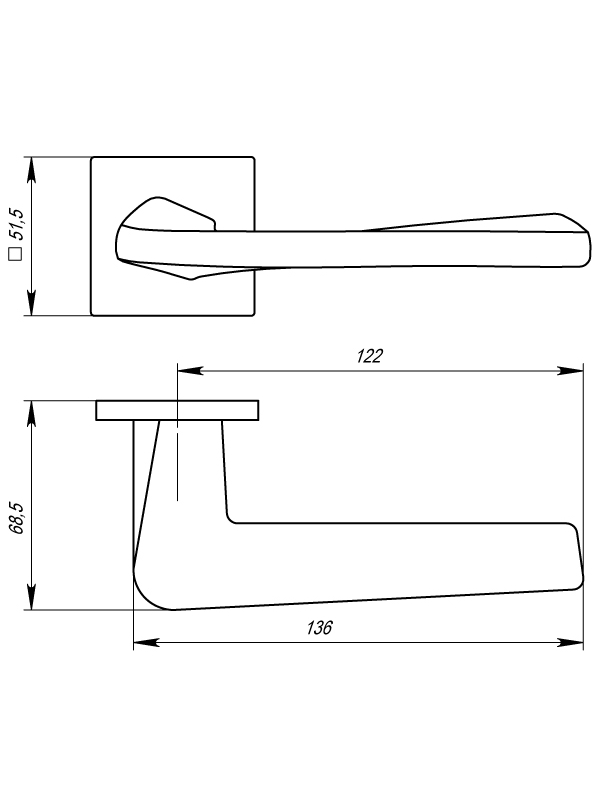 Дверная ручка Armadillo K.USS52.TORSO (TORSO USS) BPVD-77 вороненый никель