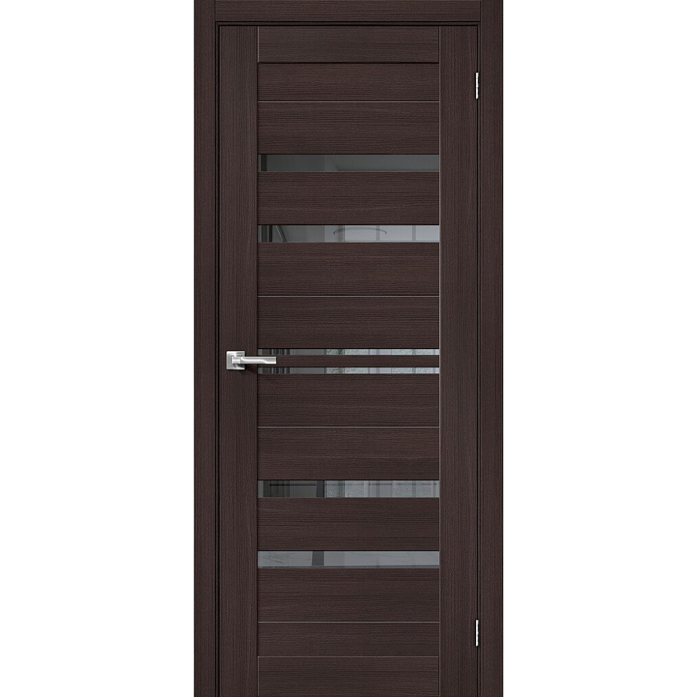Межкомнатная дверь экошпон Браво-30 Wenge Melinga со стеклом Mirox Grey