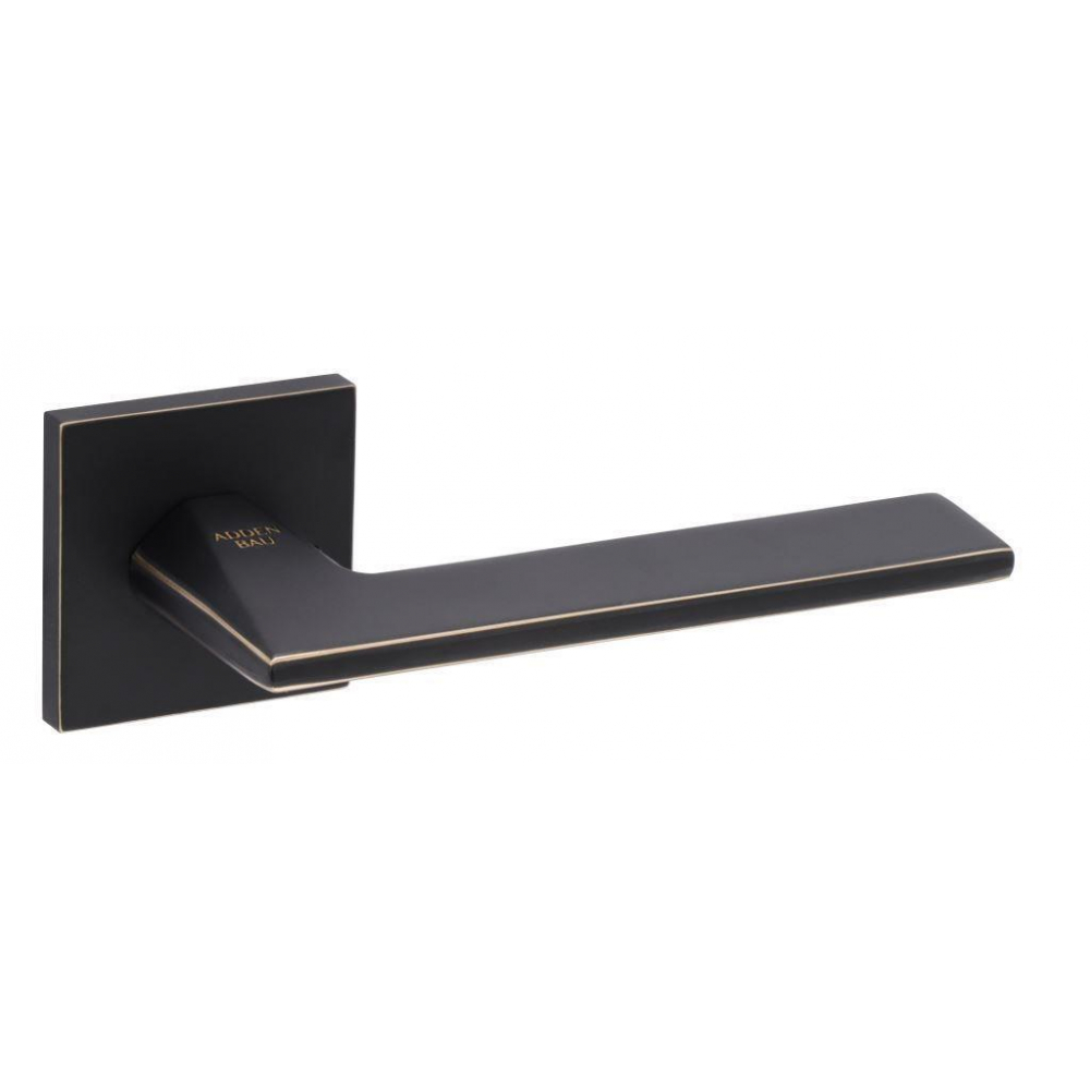 Дверная ручка Adden Bau BINARY Q572 BLACK / GOLD RIM Черный матовый / Золото