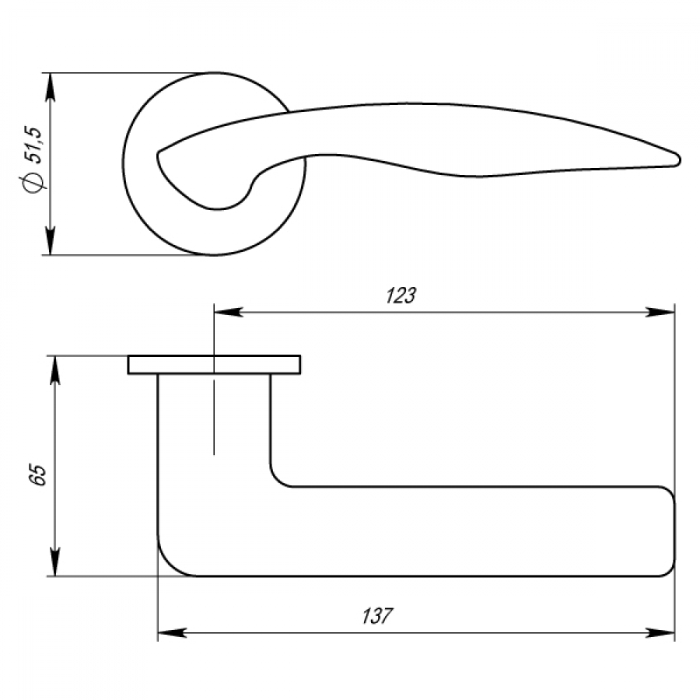 Дверная ручка Armadillo R.URS52.WAVE (WAVE URS) AB-7 бронза
