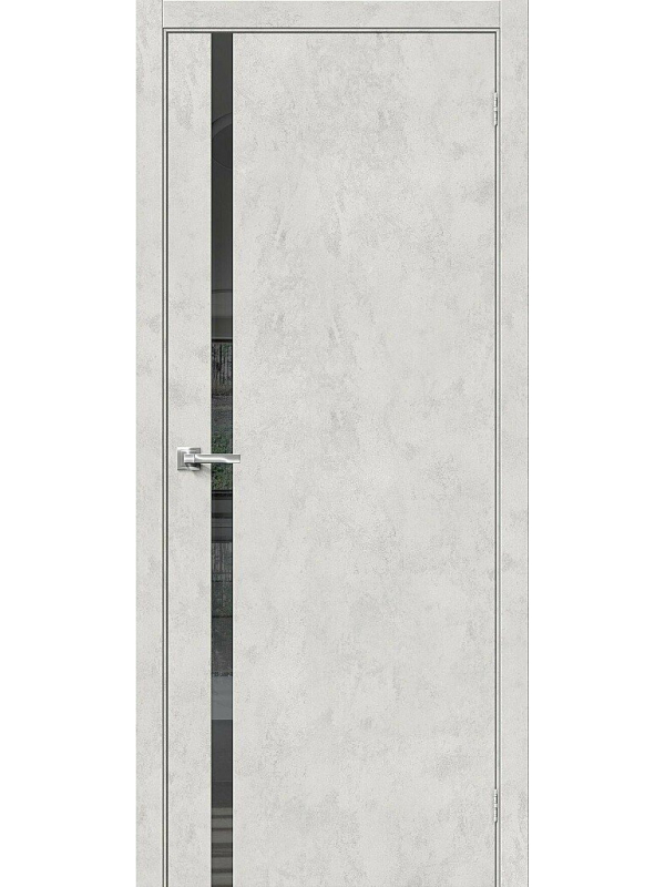 Межкомнатная дверь экошпон Браво-1.55 Look Art со стеклом Mirox Grey