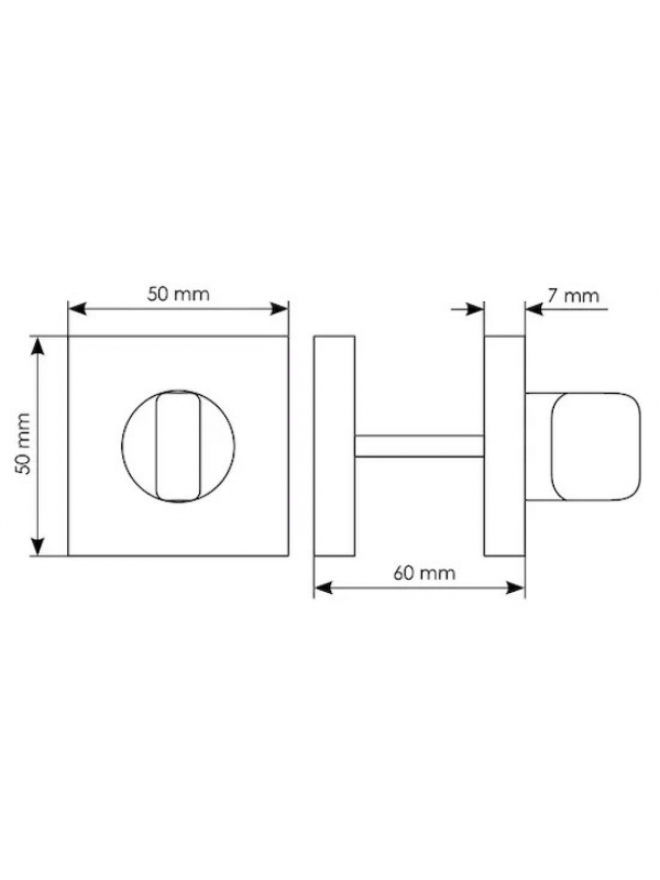 LUX-WC-SQ BIA, завертка сантехническая, цвет - белый