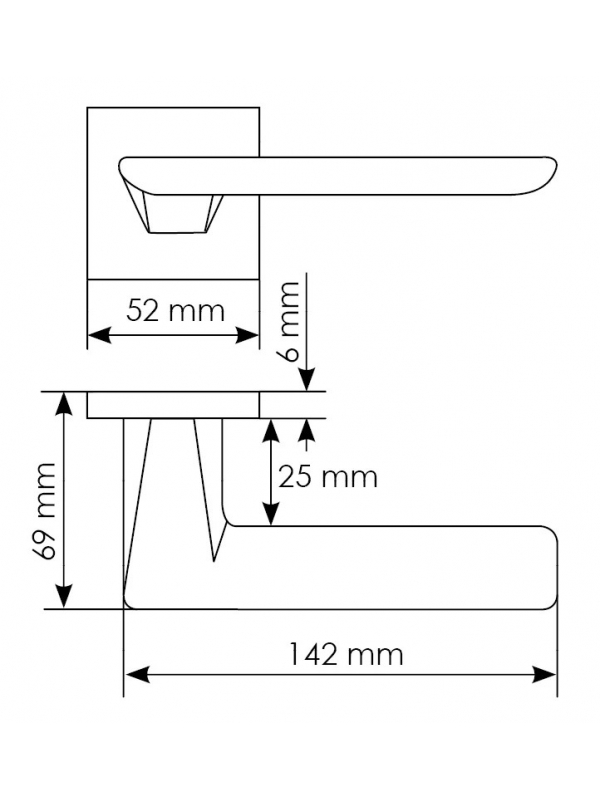 Дверная ручка Morelli PLATEAU MH-51-S6 BL цвет - черный