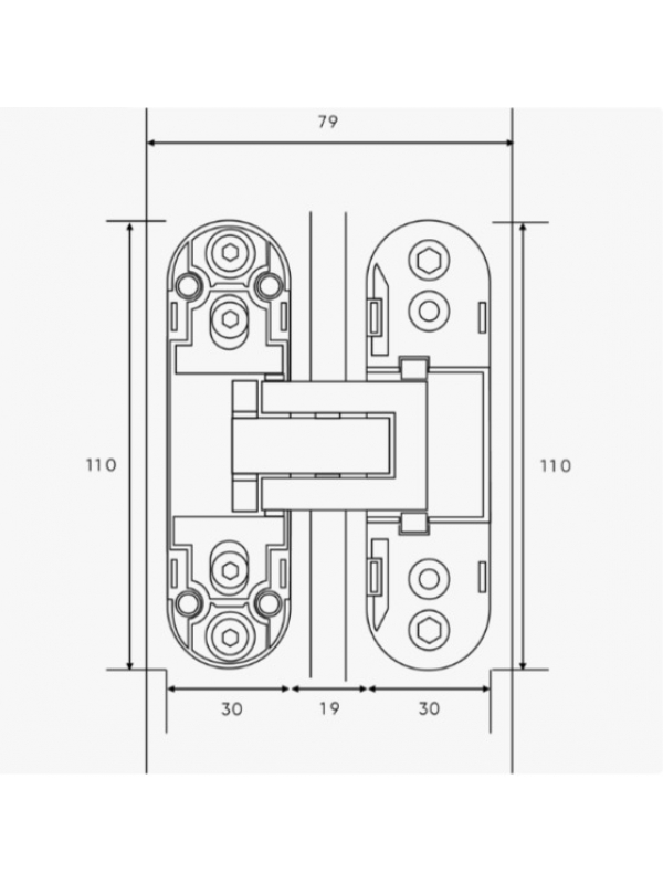 Петля скрытая с 3D регулировкой ARCHIE 110x30 императорское золото