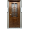 Межкомнатная дверь массив сосны М7 светлый лак со стеклом